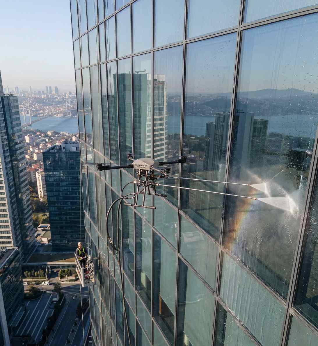 Drone ile Florya dış cephe temizliği