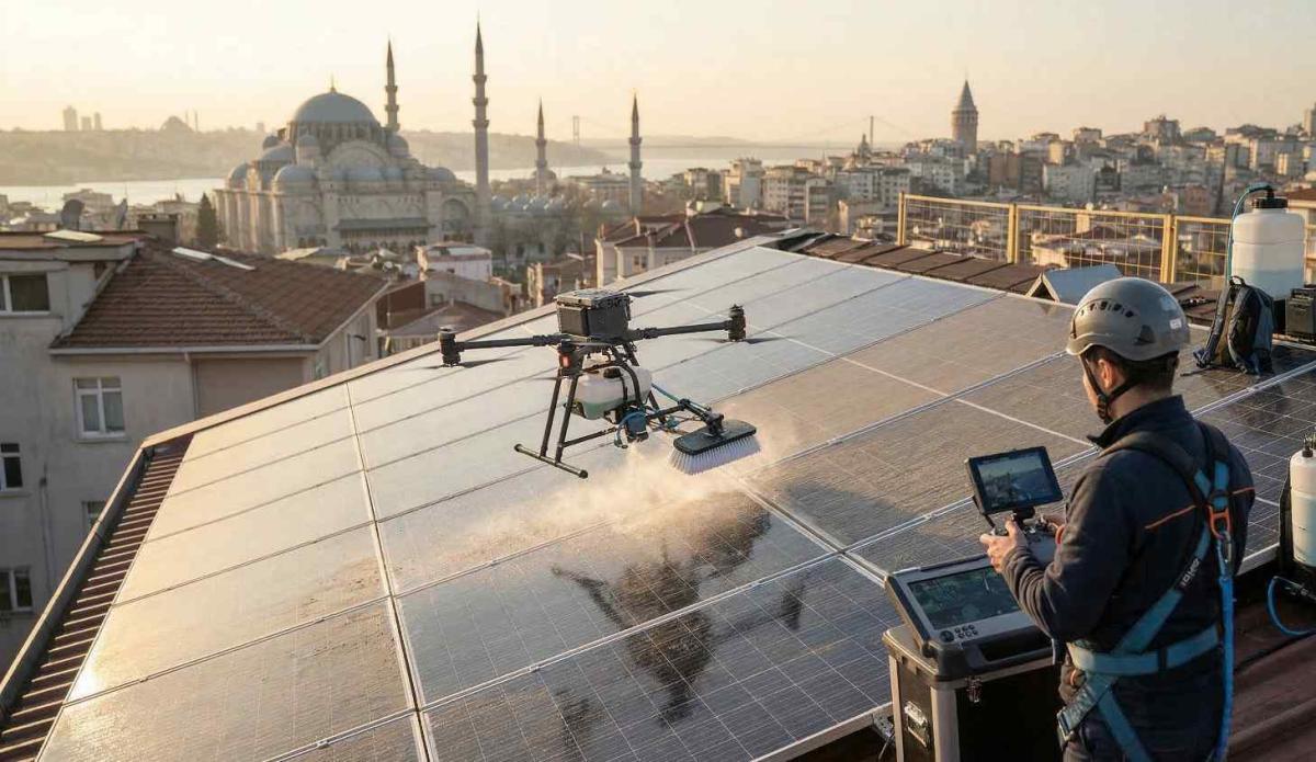 Drone ile güneş paneli temizlik hizmetleri