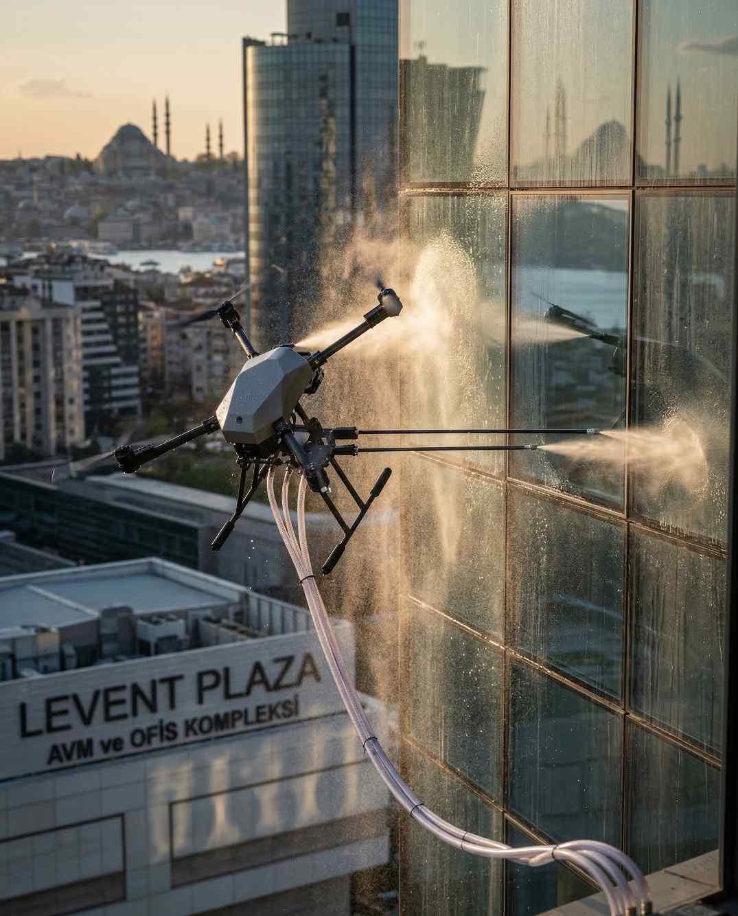 Drone ile Levent dış cephe temizliği hizmetleri