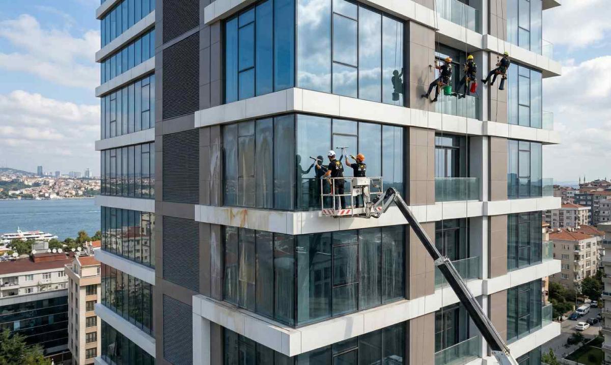 İnşaat sonrası dış cephe temizliği çalışmaları