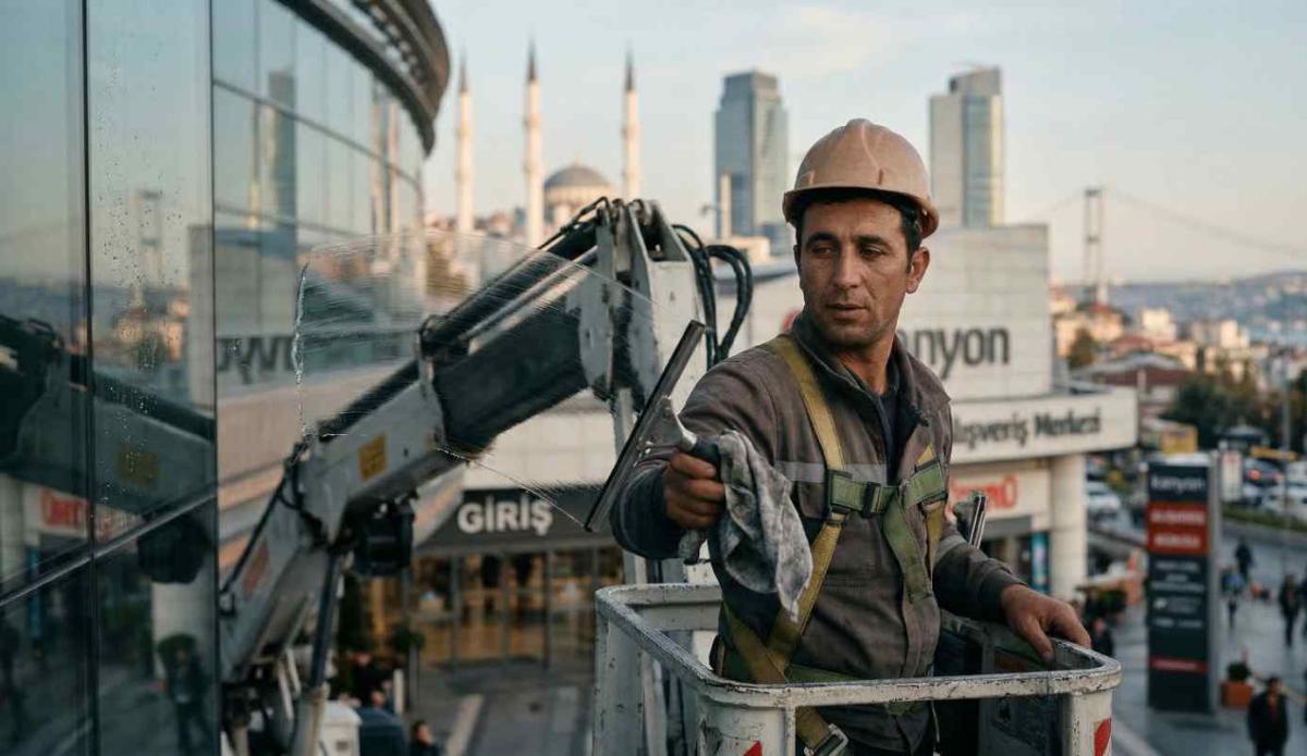 Profesyonel vinçle dış cephe temizliği hizmetleri