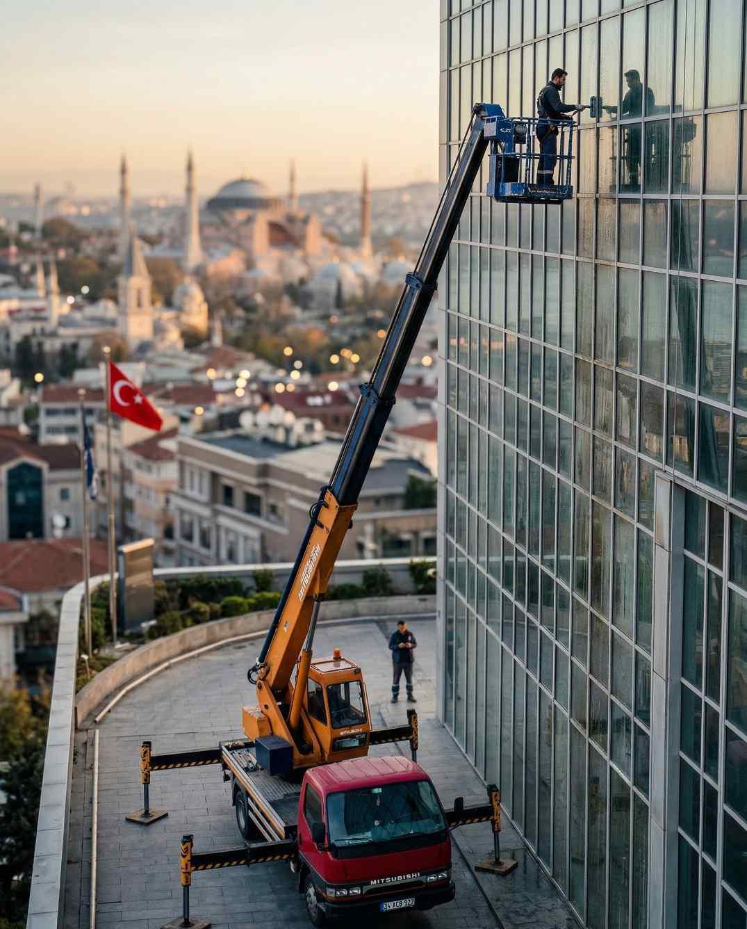 Sepetli vinçle Hadımköy dış cephe temizliği hizmetleri