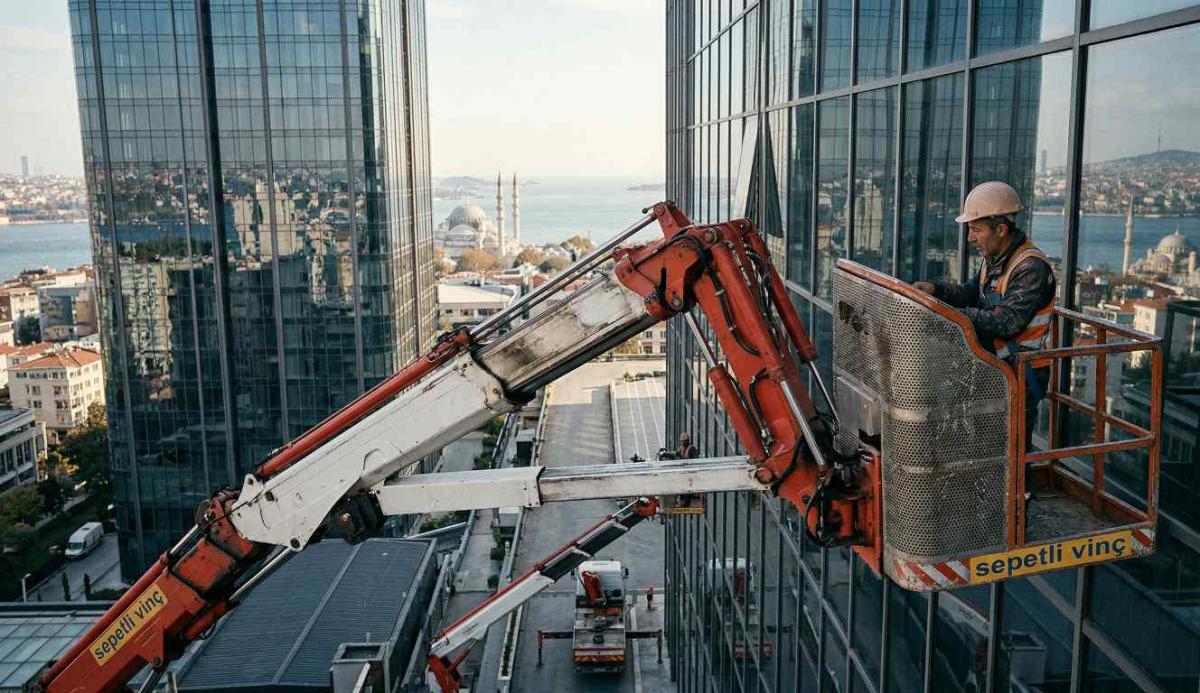 Sepetli vinç ile Mecidiyeköy dış cephe temizliği hizmetleri