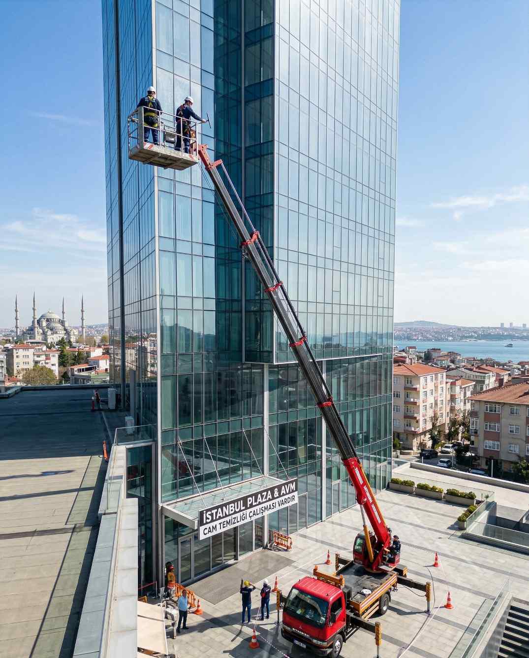 Sepetli vinçle Üsküdar dış cephe temizliği hizmetleri