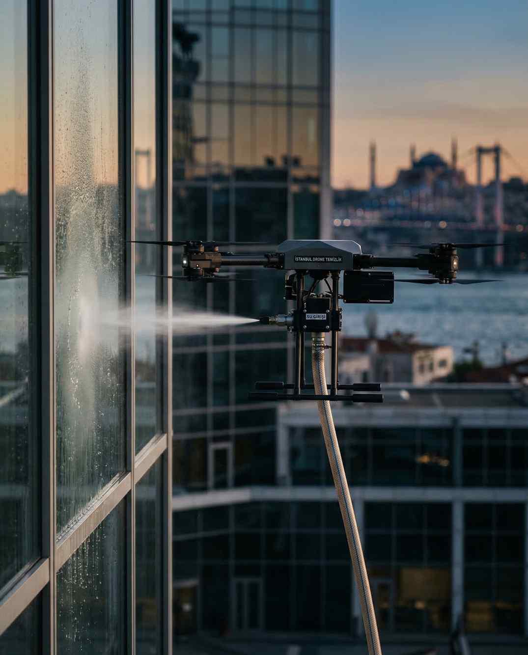 Temizilk droneu ile cephe yıkama